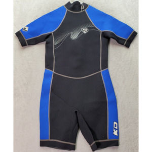 Kidder Wetsuit Youth Sz 14 Black Blue‎ Kent Sporting Goods Short Sleeve Back Zip